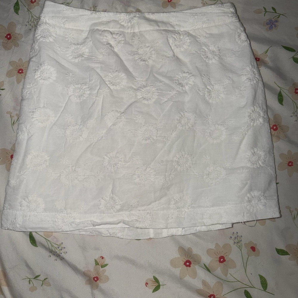 Altar'd State White Textured Mini Skirt